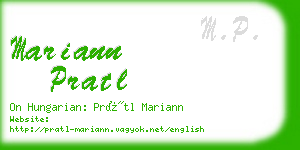 mariann pratl business card